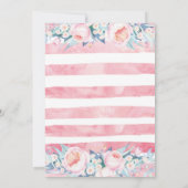 ピンク及び金ゴールドの一口はおよびベビーシャワー招待状を見ます 招待状 (裏面)