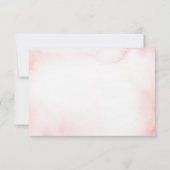 ピンク及び金ゴールドの幾何学的な花の水彩画RSVPカード 出欠カード (裏面)