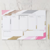 ピンク及び金ゴールドの週間カレンダーの大きいTearawayのパッド ペーパーパッド (インサイチュ)