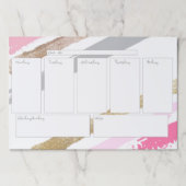 ピンク及び金ゴールドの週間カレンダーの大きいTearawayのパッド ペーパーパッド (正面)