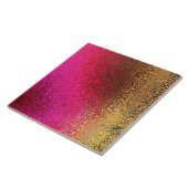 ピンク及び金ゴールド模様セラミックタイル タイル (側面)