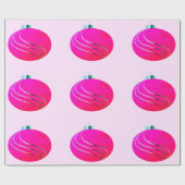 ピンク及び銀球の包み紙 ラッピングペーパー (フラット)