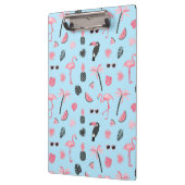 ピンク及び青い夏の熱帯パターン クリップボード (左)