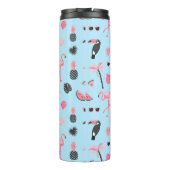 ピンク及び青い夏の熱帯パターン タンブラー (裏面)