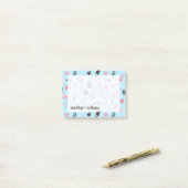 ピンク及び青い夏の熱帯パターン ポストイット (デスク上)