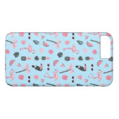 ピンク及び青い夏の熱帯パターン Case-Mate iPhoneケース (裏面(横))