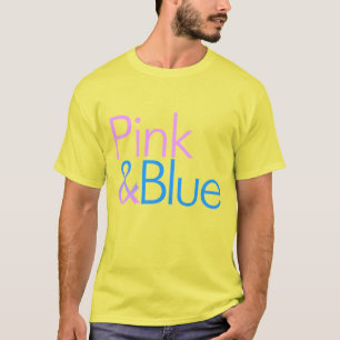 ピンク及び青い絞り染めのTシャツ Tシャツ