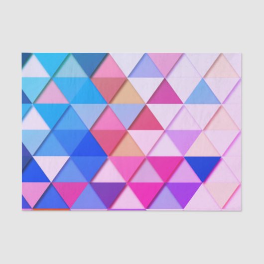 ピンク及び青く幾何学的な三角形 薄葉紙 (正面)