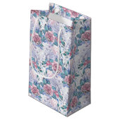 ピンク及び青のバラパターン スモールペーパーバッグ (裏面アングル)
