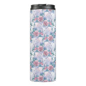 ピンク及び青のバラパターン タンブラー (裏面)