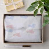 ピンク及び青色児の足跡10lbのティッシュペーパー 薄葉紙 (ギフト)