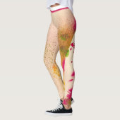 ピンク及び黄色い羽のレギンス レギンス (左)