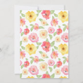 ピンク及び黄色い花の水彩画|は感謝していしています サンキューカード (裏面)