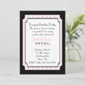 ピンク及び黒いアールデコの刺激を受けたなパーティの招待状 招待状 (スタンド正面)