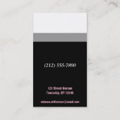 ピンク及び黒いサッカーのコーチの名刺 名刺 (裏面)