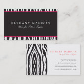 ピンク及び黒いシマウマの名刺 名刺 (正面/裏面)