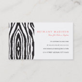 ピンク及び黒いシマウマの名刺 名刺 (裏面)