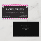 ピンク及び黒い名刺 名刺 (正面/裏面)