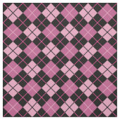 ピンク及び黒くアーガイル柄のな生地 ファブリック (見本)