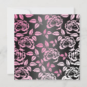 ピンク及び黒のバラの花びらの菓子16の誕生日の招待 招待状 (裏面)