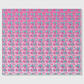 ピンク及びTurquoise2 - 85th誕生日の85はだれであるか見て下さい ラッピングペーパー (フラット)