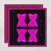 ピンク反射コルセットバチェロレッテinvitati 招待状 (正面/裏面)