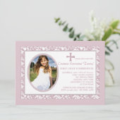 ピンク反射フォト招待状 招待状 (スタンド正面)