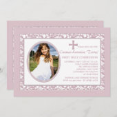 ピンク反射フォト招待状 招待状 (正面/裏面)