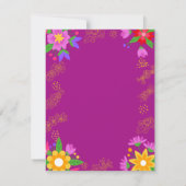 ピンク可愛いフラワーパーソナライズされたフラットノートカード ノートカード (裏面)