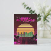 ピンク合成波クリスマス シーズンポストカード (スタンド正面)