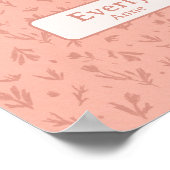 ピンク名前をカスタムするデコール小さな女の子ルーム ポスター (角)