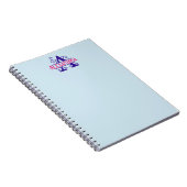 ピンク名前をカスタムするパープルフローラモノグラムパーソナル ノートブック (右側)