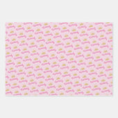 ピンク名前をカスタムする パーソナライズされた ラッピングペーパーシート (正面2)