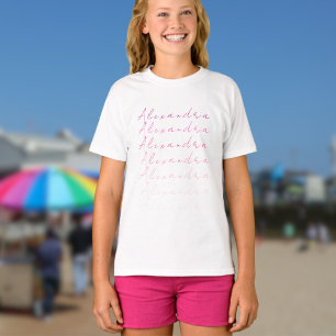 ピンク名前をカスタムする Tシャツ