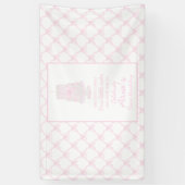 ピンク名門私立校風のお誕生日ケーキ最初の誕生日を編集可能 横断幕 (縦)