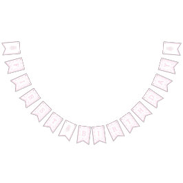 ピンク名門私立校風のお誕生日ケーキ1歳の誕生日トレリス バンティングフラッグ