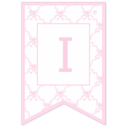 ピンク名門私立校風のお誕生日ケーキ1歳の誕生日トレリス バンティングフラッグ (第3の旗)