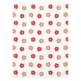 ピンク名門私立校風のがかった赤い花柄の白い背景 テーブルクロス