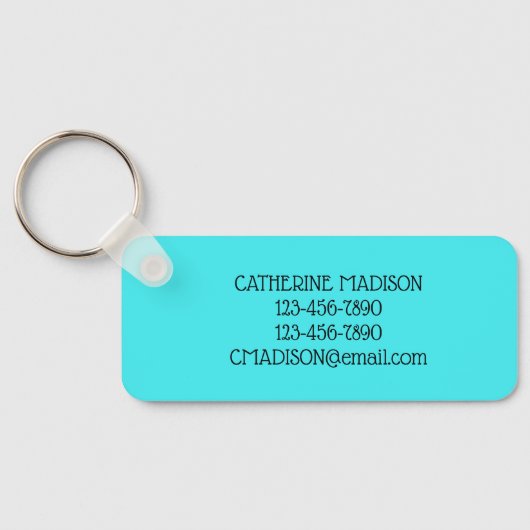 ピンク名門私立校風のとアクアクジラパーソナライズされた キーホルダー (裏面)