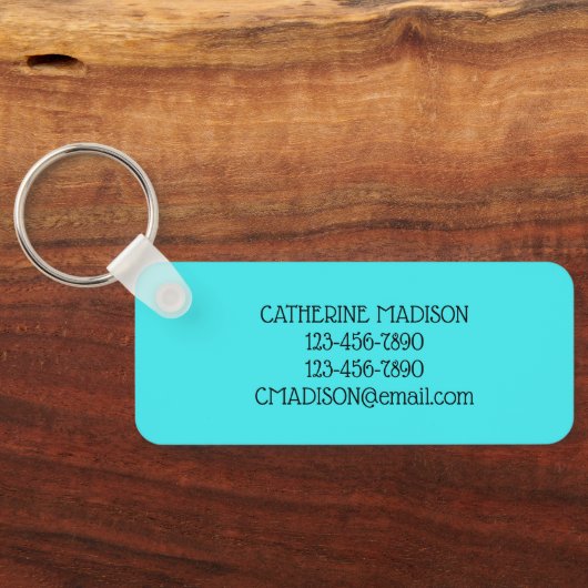 ピンク名門私立校風のとアクアクジラパーソナライズされた キーホルダー (裏面)