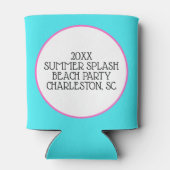 ピンク名門私立校風のとアクアクジラパーソナライズされた 缶クーラー (裏面)