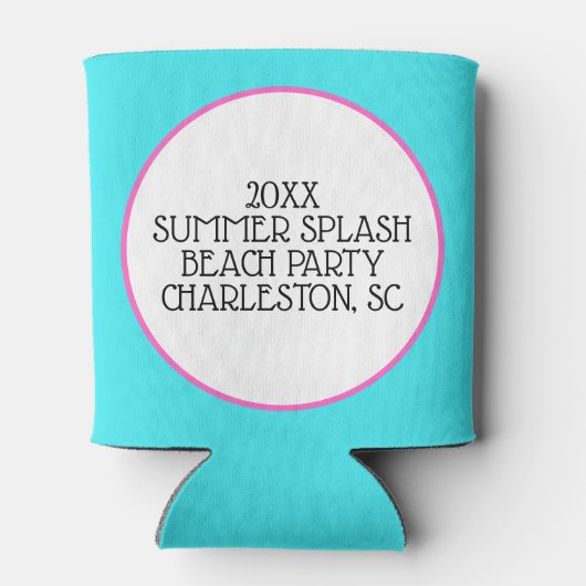 ピンク名門私立校風のとアクアクジラパーソナライズされた 缶クーラー (裏面)