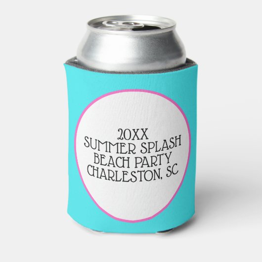 ピンク名門私立校風のとアクアクジラパーソナライズされた 缶クーラー (缶裏面)