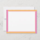 ピンク名門私立校風のとオレンジの縁ど名前をカスタムする ノートカード (裏面)