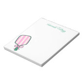 ピンク名門私立校風のとグリーンのピックルパーソナライズされたボール ノートパッド (回転)