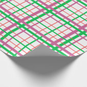 ピンク名門私立校風のとグリーンのプかわいらしライドの包装紙 ラッピングペーパー (角)