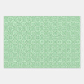 ピンク名門私立校風のとグリーンのラッピング紙(3セット) ラッピングペーパーシート (正面)