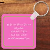 ピンク名門私立校風のとグリーンホエーパーソナライズされたラ キーホルダー (裏面)