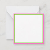 ピンク名門私立校風のとグリーンホエーパーソナライズされたラ ノートカード (裏面)