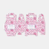 ピンク名門私立校風のと白のチャイノアイズリーのベビーガールシャワー フェイバーボックス (折り畳みなし)